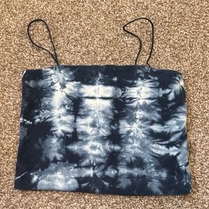 American Eagle Outfitters Navy Tie-Dye Tank Top